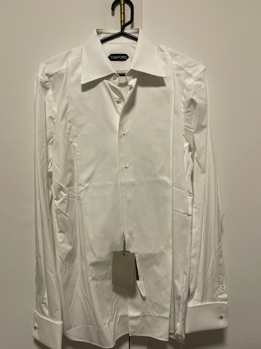 Tom Ford White Textured Bib Dress Shirt